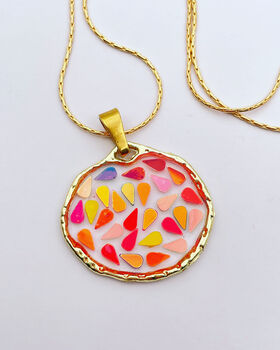 Disco Super Sparkly Pendant Necklace Small Hand Made, 2 of 11