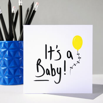 New Baby Card Yellow Balloon, 2 of 10