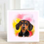 Dachshund Hand Drawn Dog Card For Any Occassion, thumbnail 1 of 3