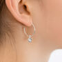 Handmade Sterling Silver Flower Charm Hoop Earrings, thumbnail 2 of 7