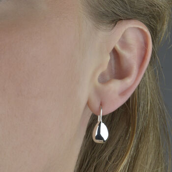 Teardrop Sterling Silver Earrings, 2 of 4