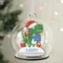 Personalised Wooden Dinosaur Glass Bauble, thumbnail 2 of 4