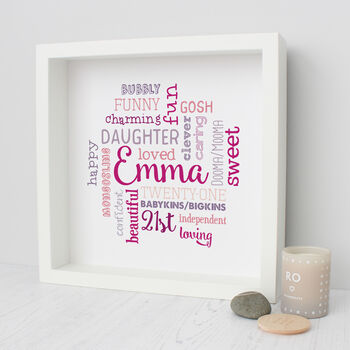Personalised 21st Birthday Word Art Gift For Her, 2 of 9