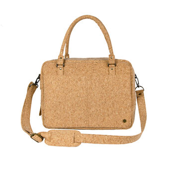 Personalised Cork Leather Oxford Zip Up Satchel, 6 of 9