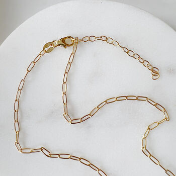 Paperclip Chain Necklace Gold Plated Sterling Silver, 10 of 11