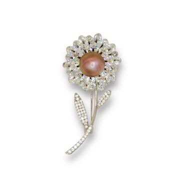 Sunlit Bloom Rotating Purple Pearl Brooch Pendant, 7 of 7