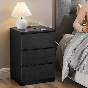 Set Of One/Two Bedside Table With Charging Station, 3 of 10