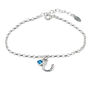 Horseshoe And Birthstone Sterling Silver Charm Bracelet, thumbnail 2 of 5