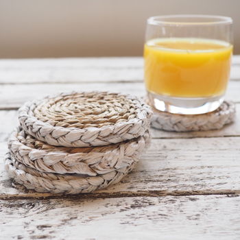 Wicker Drinks Coasters Set Of Four, 2 of 4