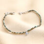 Heart Crystal Charm Semi Precious Stone Beaded Bracelet, thumbnail 1 of 2