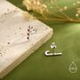 Sterling Silver Tiny Candy Cane Stud Earrings, thumbnail 4 of 12