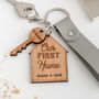 Personalised House And Mini Key Tag Cherry Wood Keyring, thumbnail 1 of 4