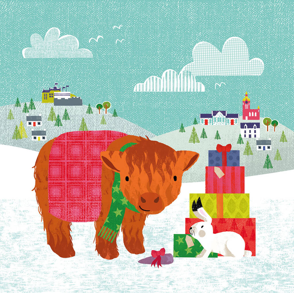 Image of 10 Highland Cow And Hare Cards