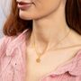 Gold Plated Sterling Silver Guilloche Flower Necklace, thumbnail 1 of 5