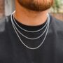 Mens 925 Sterling Silver 2mm Rope Chain Necklace, thumbnail 3 of 10