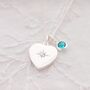 Celestial Heart And Birthstone Personalised Necklace, thumbnail 4 of 7