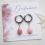 Pink Opal Hoop Earrings, thumbnail 2 of 12