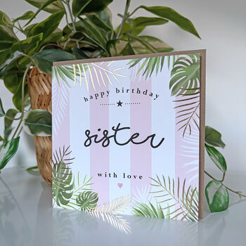 Palm Leaf Sister Birthday Card, 2 of 4