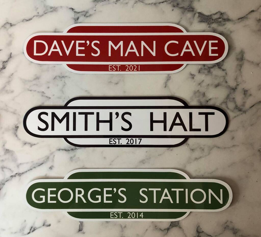 Personalised Train Station Railway Totem Sign By Made For You Gifts
