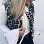 Wool Merino Short Gilet In Leopard Print, thumbnail 5 of 12