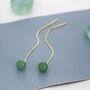 Sterling Silver Natural Jasper Jade Threader Earrings, thumbnail 4 of 10