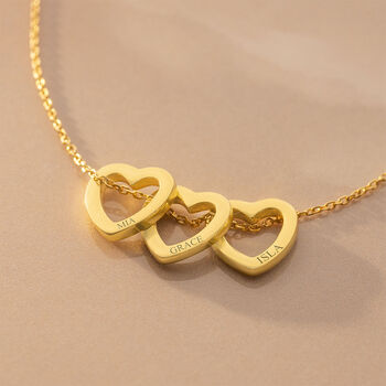 Family Mini Eternal Hearts Personalised Necklace, 6 of 12