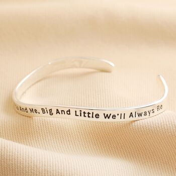 Adjustable Sisters Meaningful Word Wave Bangle, 6 of 8
