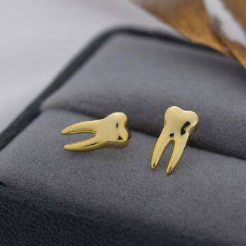 Teeth Stud Earrings In Sterling Silver, 2 of 10