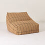 Vibes Armchair Beanbag Brown Black Grid, thumbnail 1 of 3