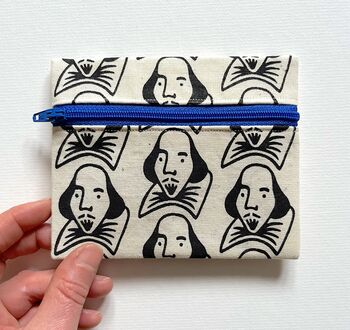 Shakespeare Coin Purse. Cotton Pouch, 3 of 4