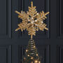 Champagne Gold Snowflake Christmas Tree Topper, thumbnail 1 of 8