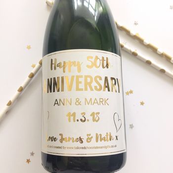 Personalised Anniversary Champagne/Prosecco Gift Label, 2 of 8