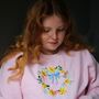 Spring Embroidered Wreath Sweater, thumbnail 2 of 8