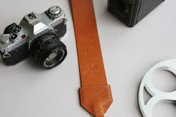 Personalised Retro Leather Camera Strap, 10 of 11