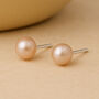 Sterling Silver Pale Pink Freshwater Pearl Stud Earrings, thumbnail 1 of 7