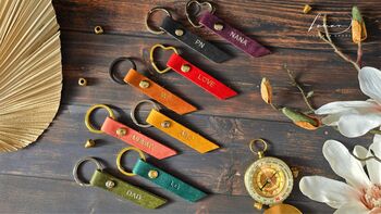 Personalised Leather Keychain Gift, 3 of 7