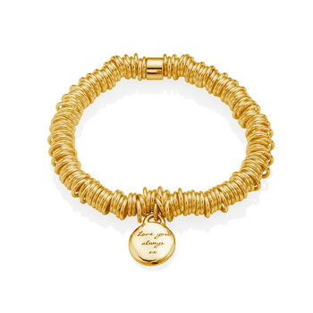 Personalised Gold Plated Engraved Stretch Bracelet, 2 of 7