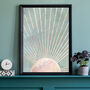 Sun Boho Green Marble Gold Wall Art Print, thumbnail 1 of 7