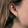 Green Onyx And Gold Fill Hoops, thumbnail 4 of 5