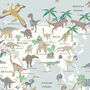 Dinosaur World Map Print With Dinosaur Names, thumbnail 6 of 7