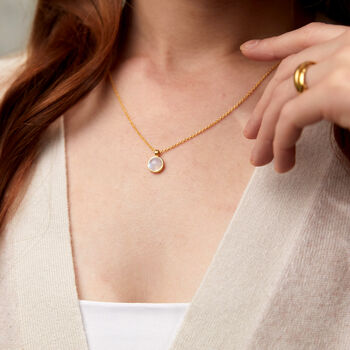 Lulea Moonstone And Gold Plated Pendant Necklace, 2 of 4