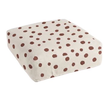 Hand Painted Linen Floor Cushion Cube In Polka Dot Print, 9 of 12