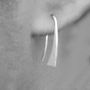 Tiny Silver Flare Hook Earrings, thumbnail 4 of 5