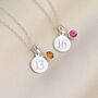 Sterling Silver Birthday Birthstone Necklace, thumbnail 2 of 8