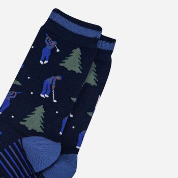Winter Golf Men's Bamboo Socks Navy Blue, 2 of 4