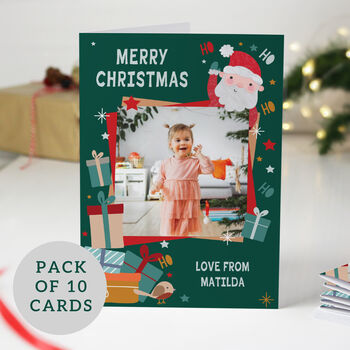 Photo Personalised Christmas Cards Family Pack Of 10, 4 of 7