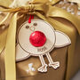 Personalised Robin Gift Tag And Bag Of Chocolate Tummies, thumbnail 2 of 5