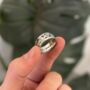 Mens Engraved 8mm Silver Plant Band Ring, thumbnail 4 of 11
