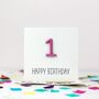Colourful Wooden Number Birthday Card, thumbnail 2 of 3