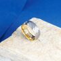 Personalised Silver And Gold Tungsten Wedding Band Ring, thumbnail 3 of 10